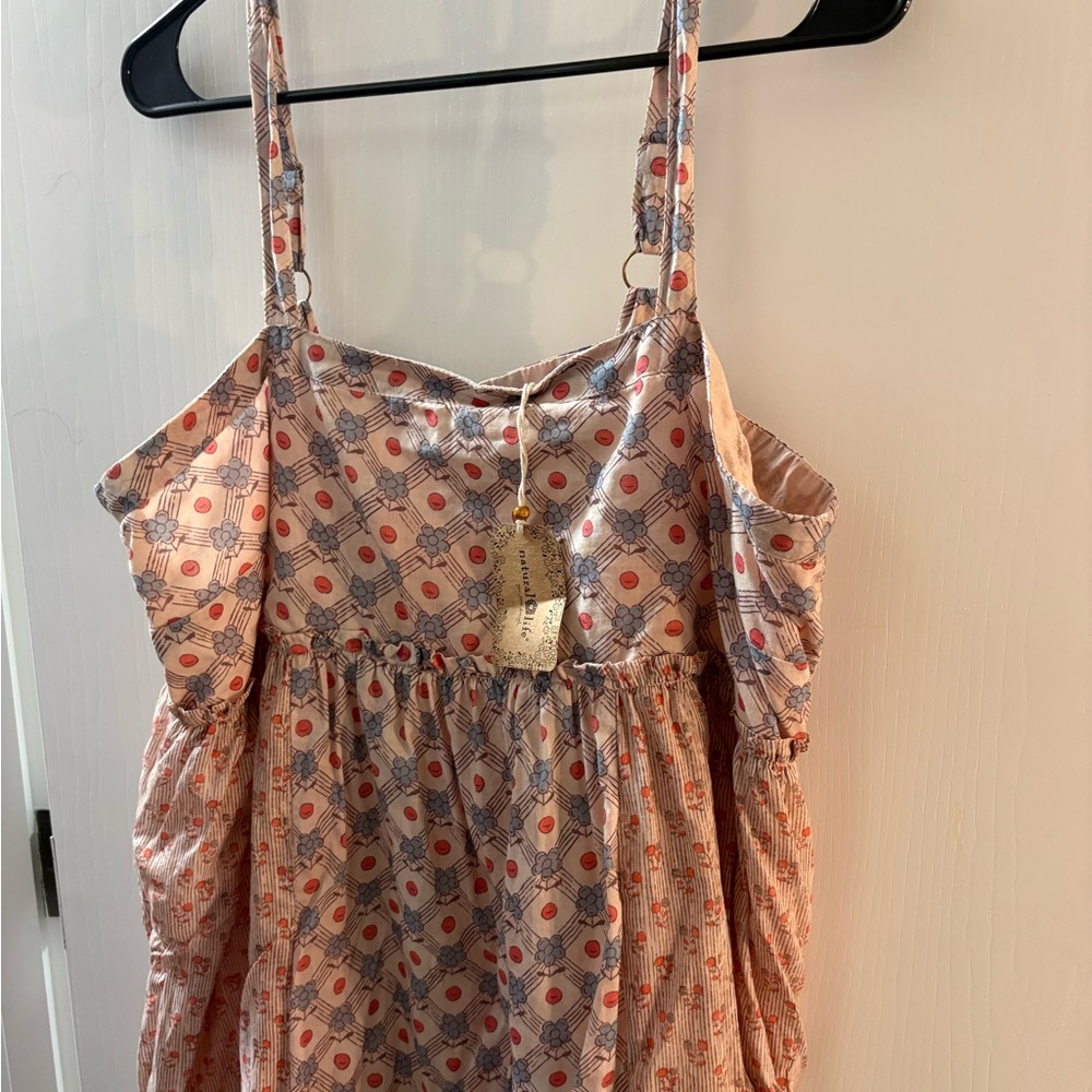 NWT NATURAL LIFE Pink and Blue Patterned Maxi Dress